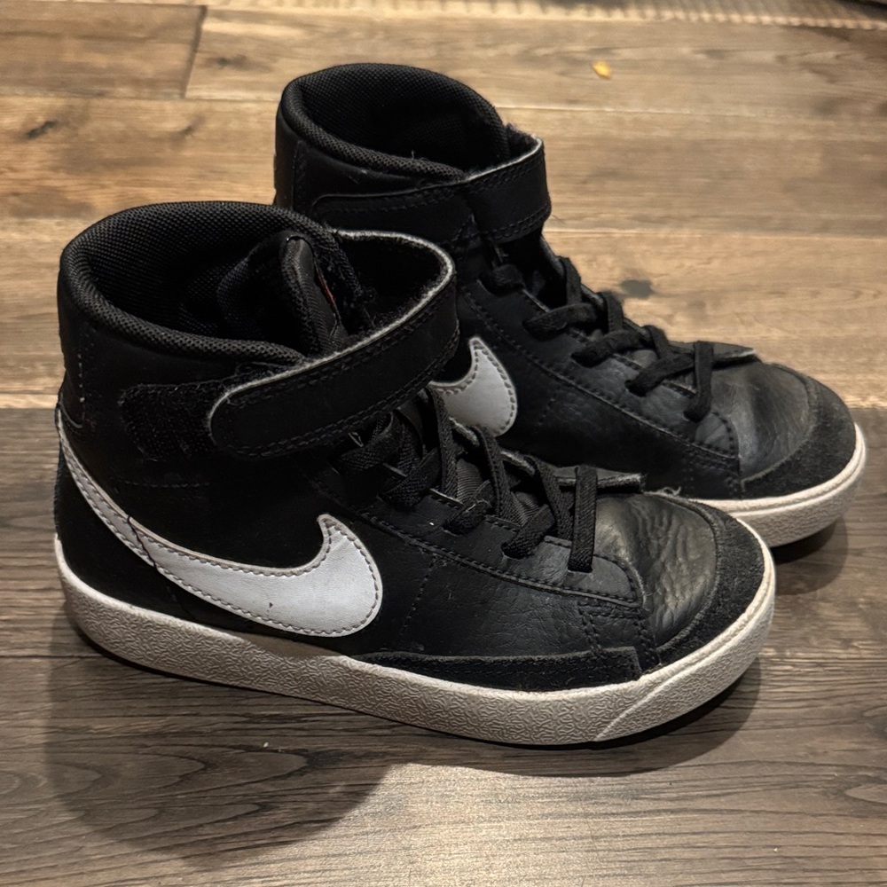 Kids Nike Black and White High-Top Blazer Sneakers Size 12c